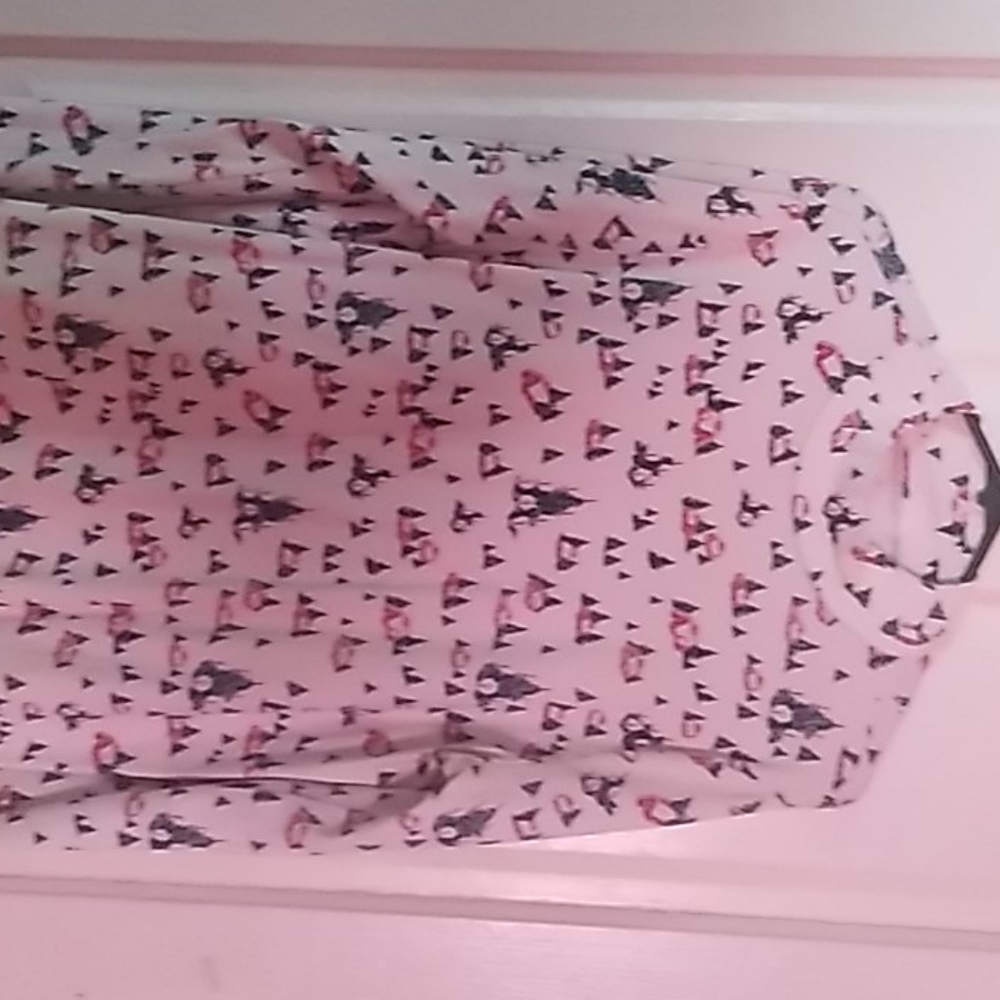 Christmas long sleeve shirt with red houses and gr